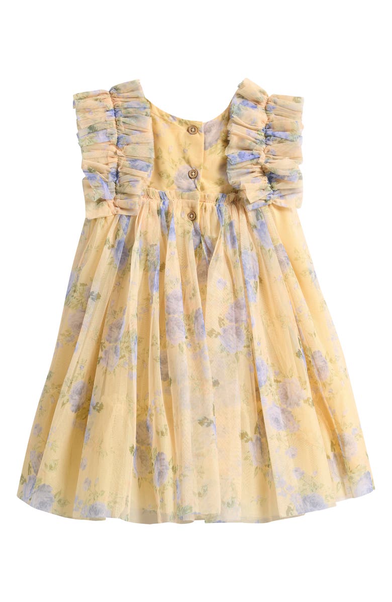NEXT Kids' Floral Mesh Dress, Alternate, color, Yellow