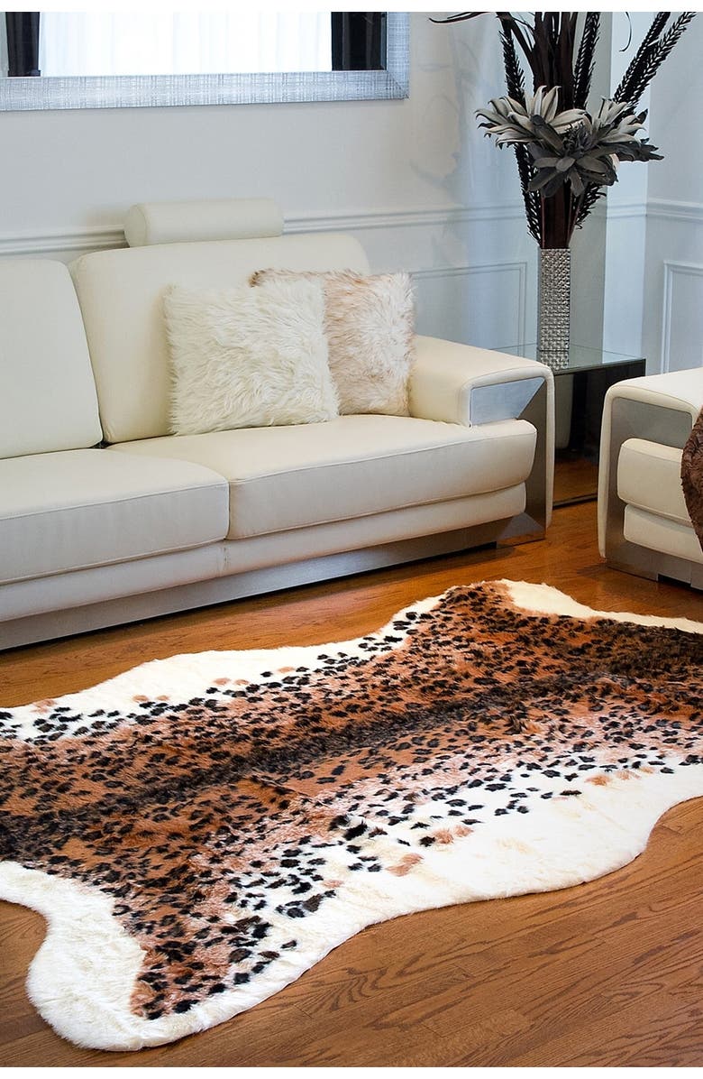 LUXE Faux Hide Area Rug/Throw - El Paso Leopard, Alternate, color, El Paso Leopard