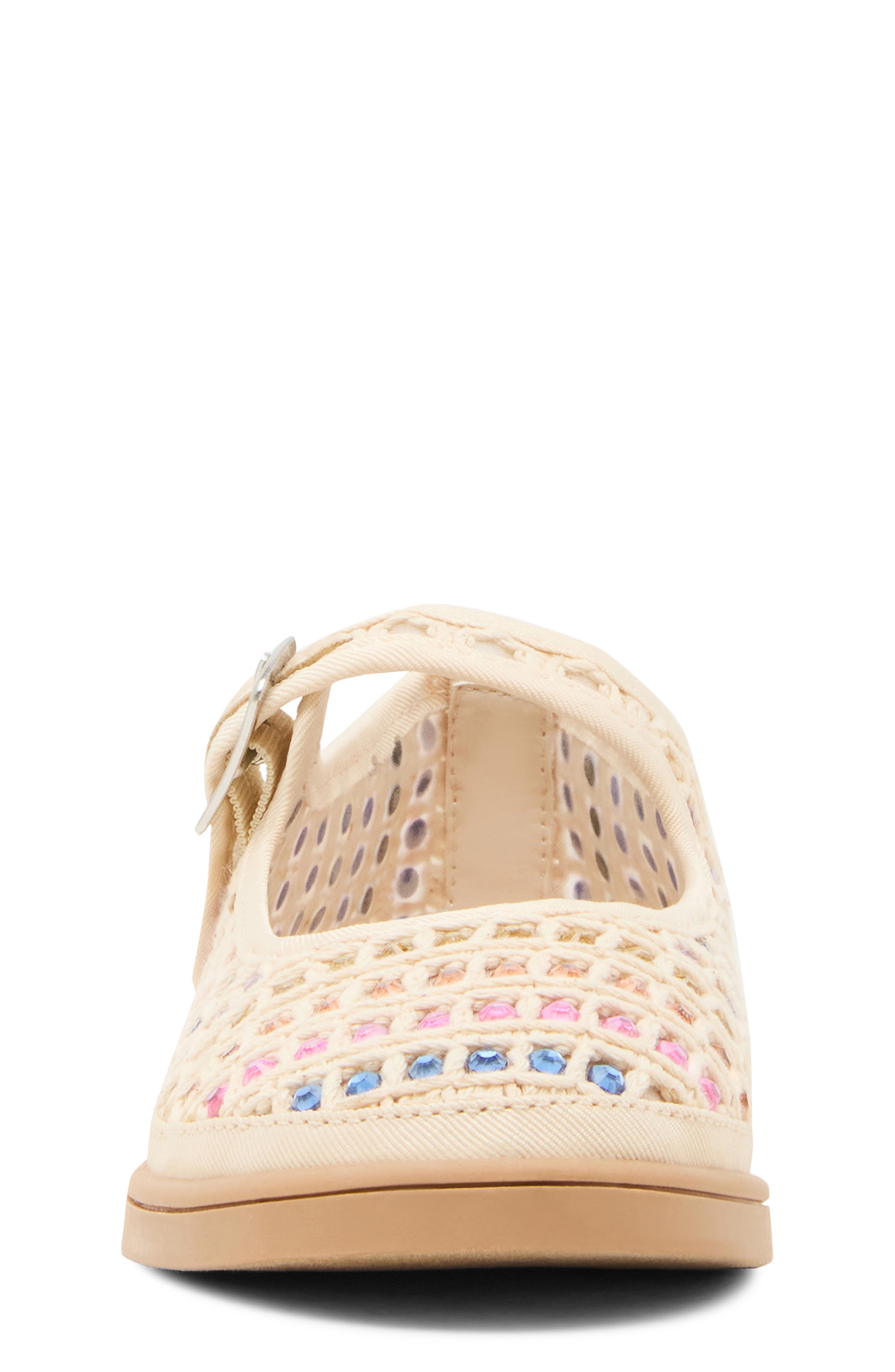 Steve Madden Kids' Roree Rhinestone Mary Jane Flat, Alternate, color, Natural