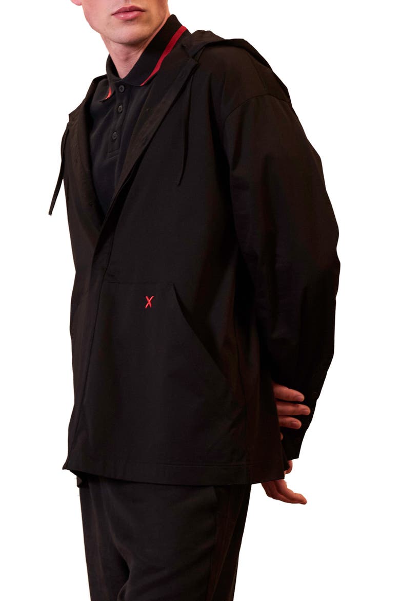 Daydreamers Hooded Button Up Jacket, Alternate, color, BLACK