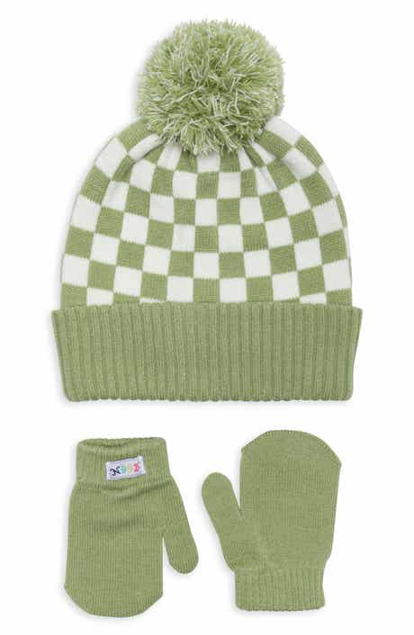 Check Hat & Mittens Set