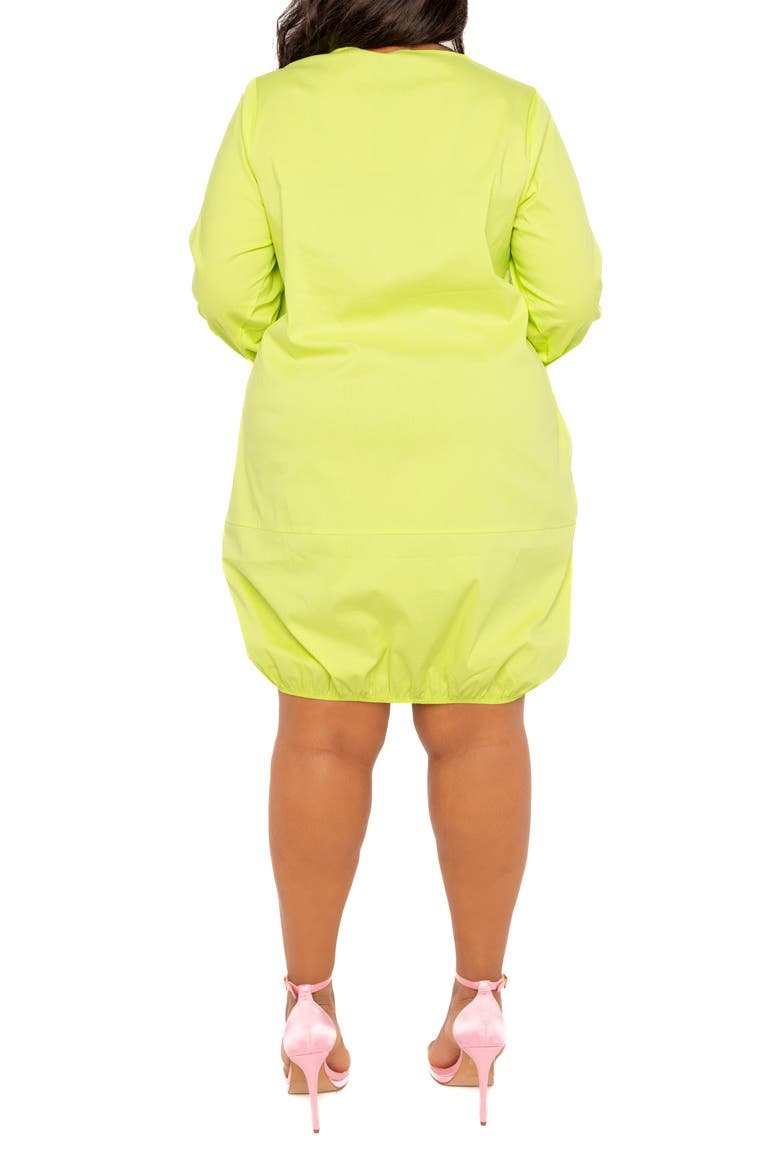 Bubble Hem Cotton Blend Poplin Dress, Alternate, color, APPLE GREEN