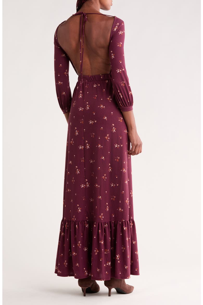 Long Sleeve Maxi Dress, Alternate, color, DARK MAUVE