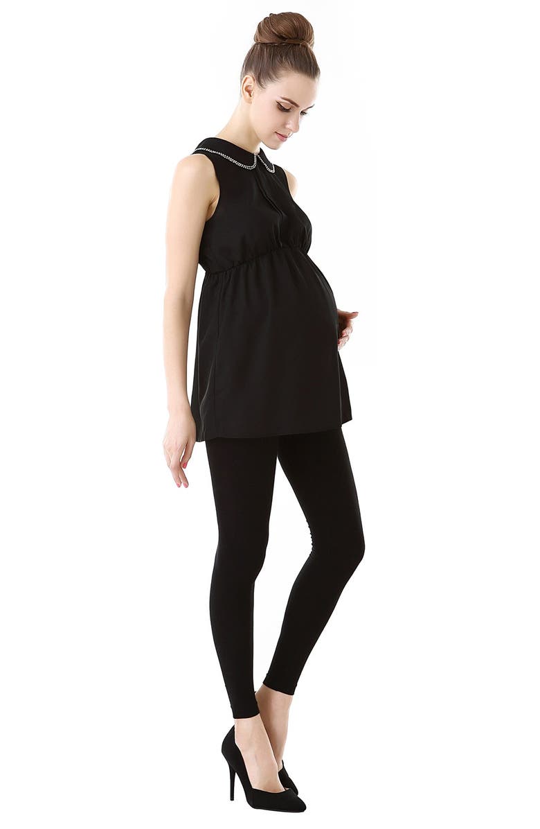 Kimi and Kai Callie Crystal Embellished Collar Maternity Blouse, Alternate, color, 
