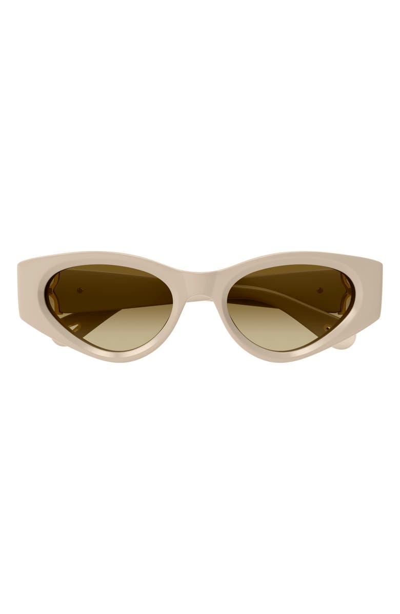 Chloé 52mm Cat Eye Sunglasses, Main, color, Ivory