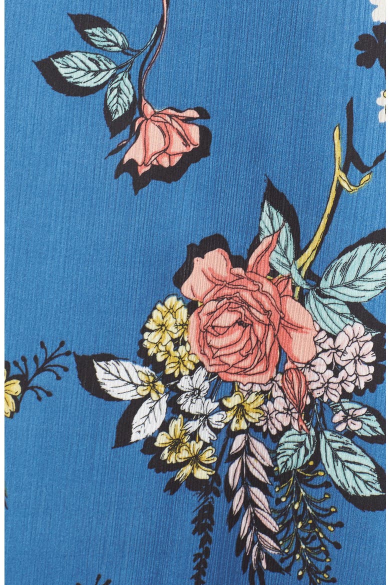 Off the Shoulder Ruffle Dress, Alternate, color, CHARCOAL FLOWER BLUE
