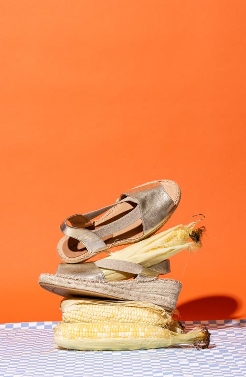 Shop Patricia Green Gracie Espadrille Wedge Sandal In Gold Leather