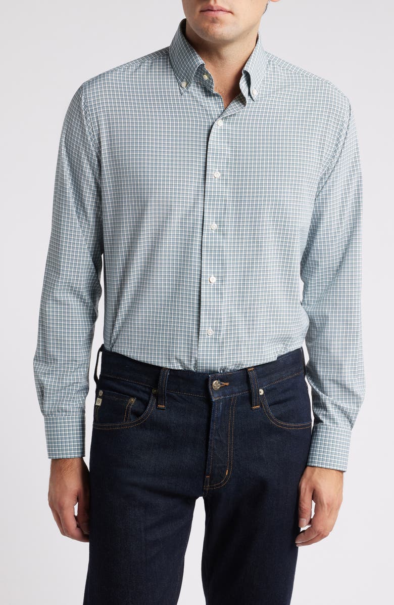 Peter Millar Cheviot Microcheck Performance Button-Down Shirt, Main, color,