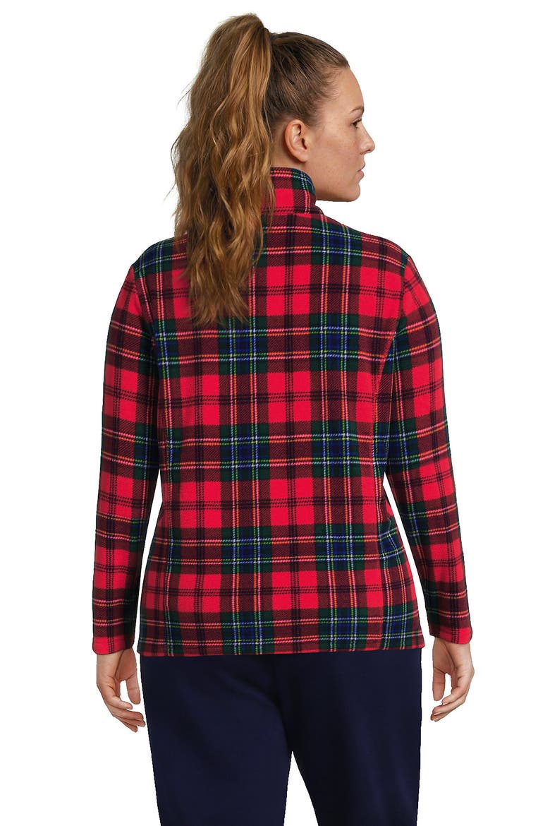 Anyweather Fleece Quarter Zip Pullover, Alternate, color, Compass Red/Pine Plaid