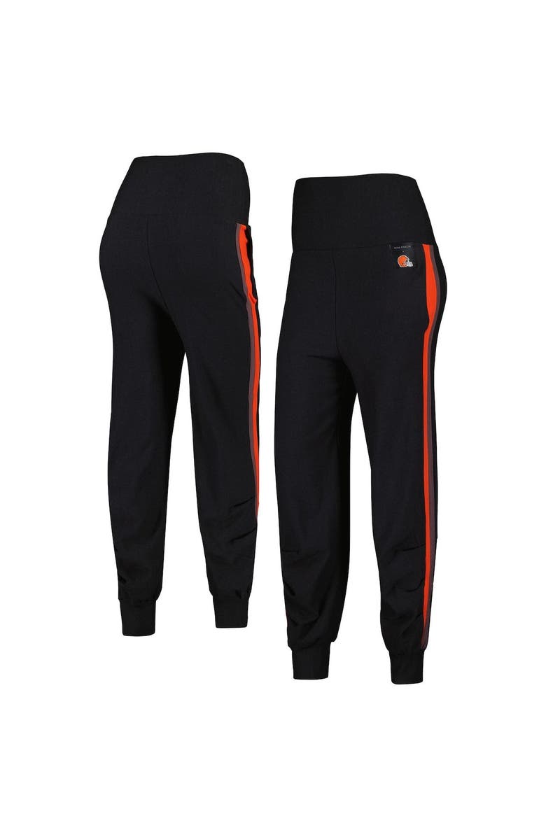 KIYA TOMLIN Women's KIYA TOMLIN Black Cleveland Browns Stripe Tri-Blend Joggers, Main, color, 