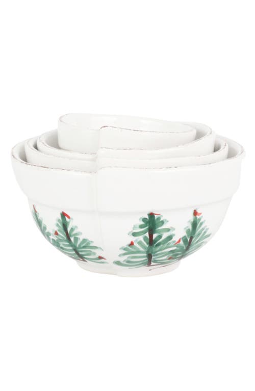 Vietri Lastra Holiday Set Of 4 Assorted Prep Bowls In White