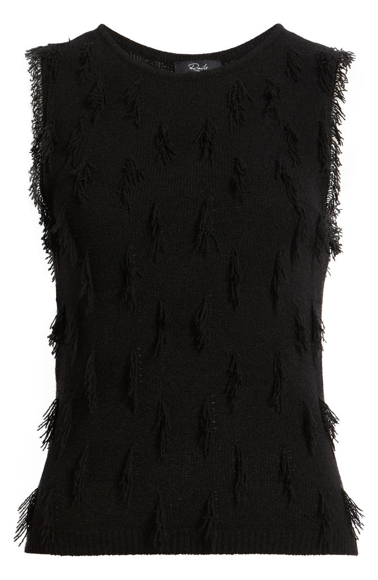 Rails Vidana Fringe Texture Sweater Vest, Alternate, color, Black