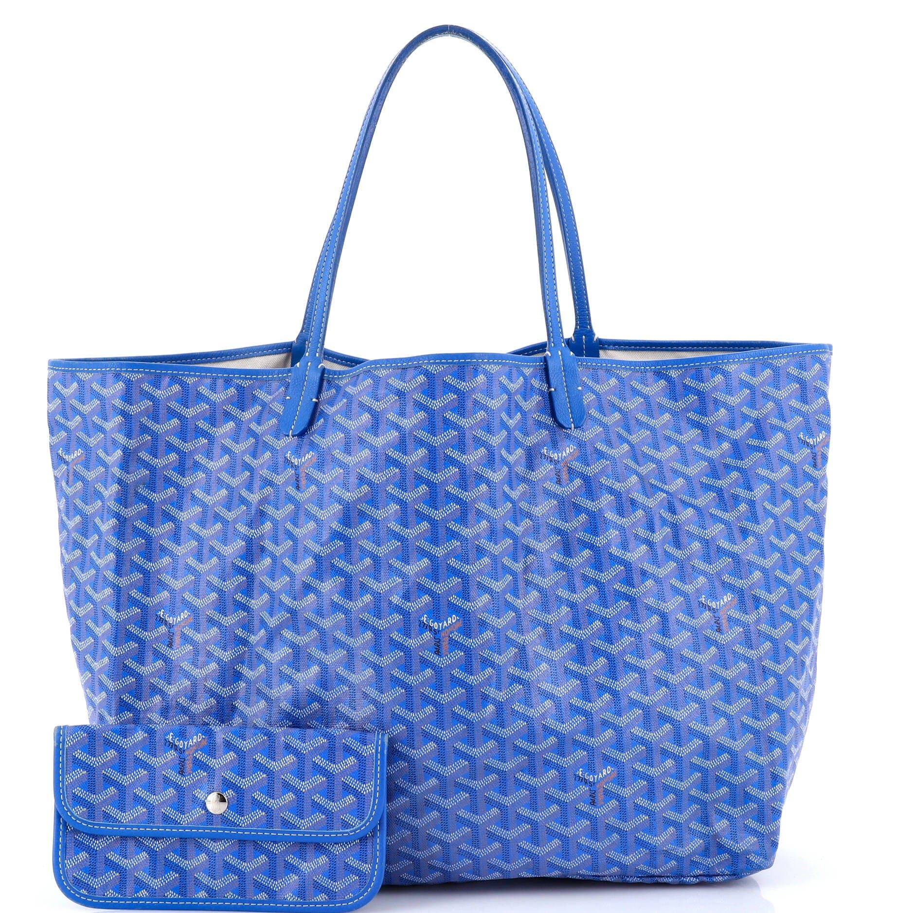 Pre-Owned Goyard Saint Louis Tote Coated Canvas GM, Alternate, color, Blue
