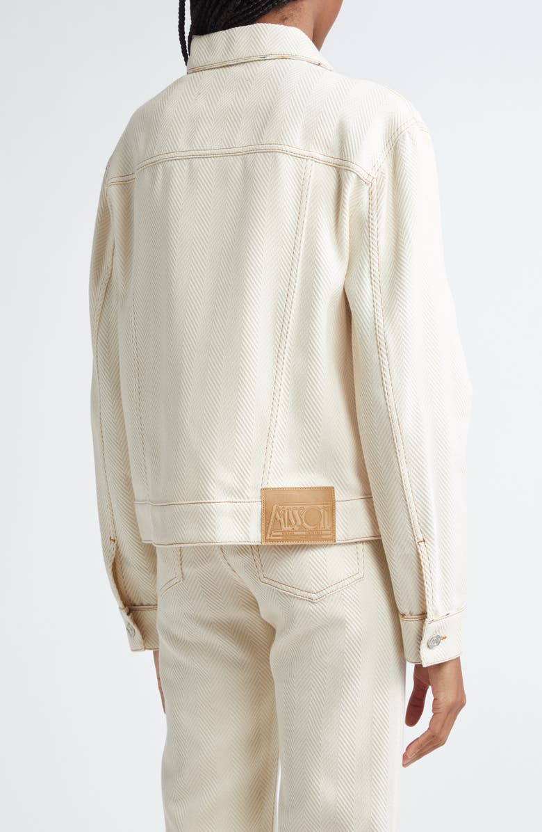 Missoni Cotton Herringbone Trucker Jacket, Alternate, color, Beige Denim Multi