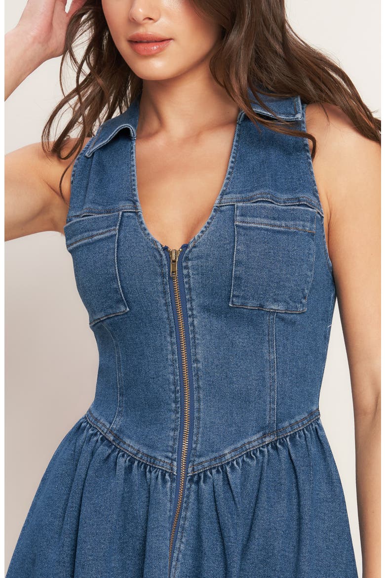 Sleeveless Denim Midi Dress, Alternate, color, MEDIUM INDIGO