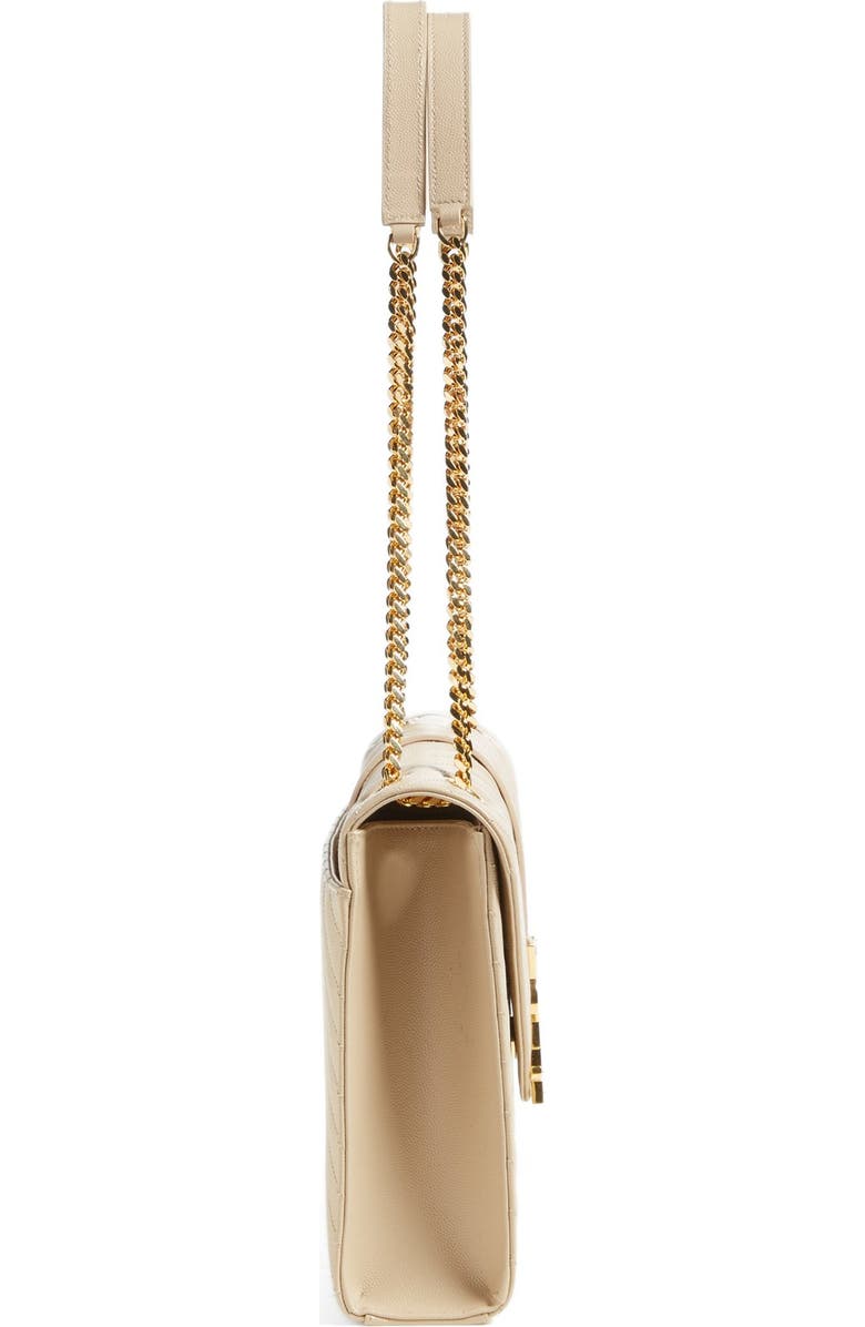 Saint Laurent 'Large Monogram' Grained Leather Shoulder Bag, Alternate, color,