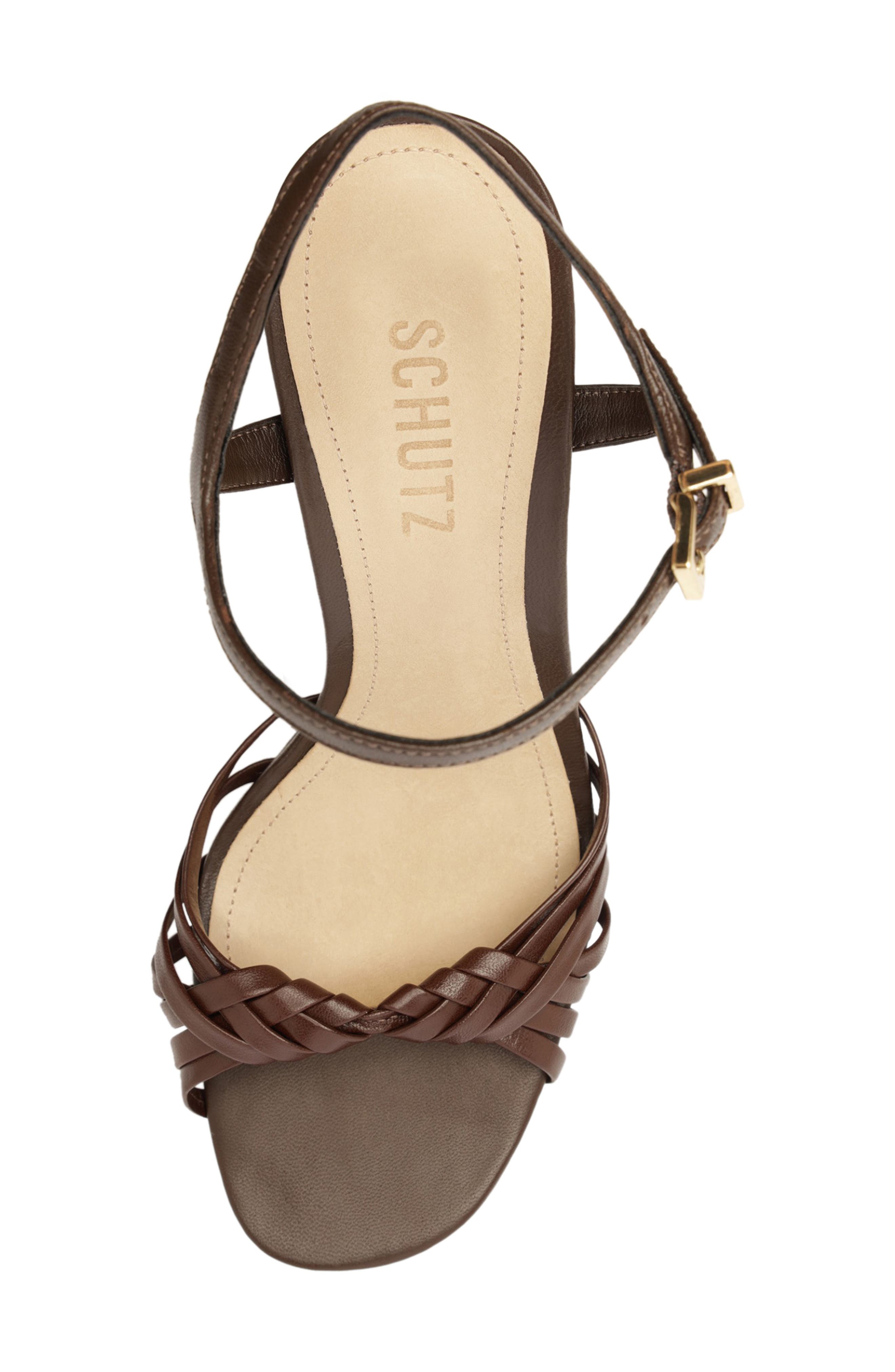 Schutz Tara Platform Ankle Strap Sandal, Alternate, color, Chestnut Brown