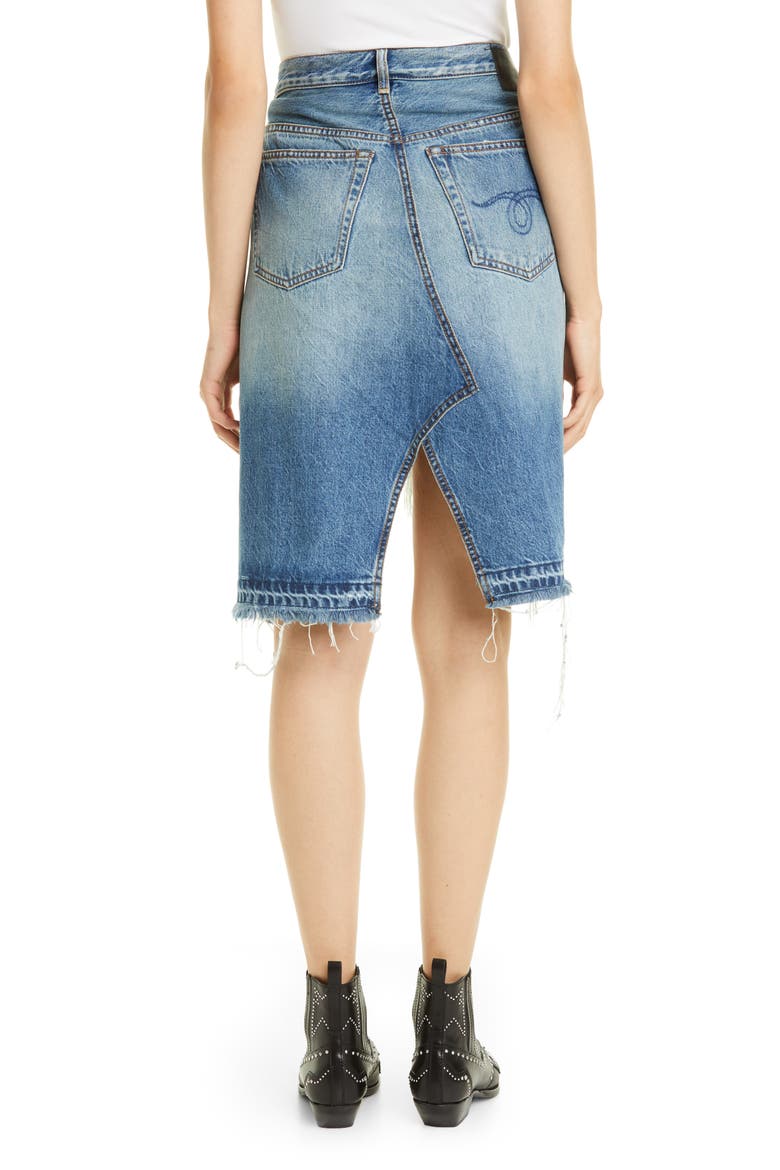 Norbury Ripped Crossover Denim Skirt, Alternate, color, JASPER