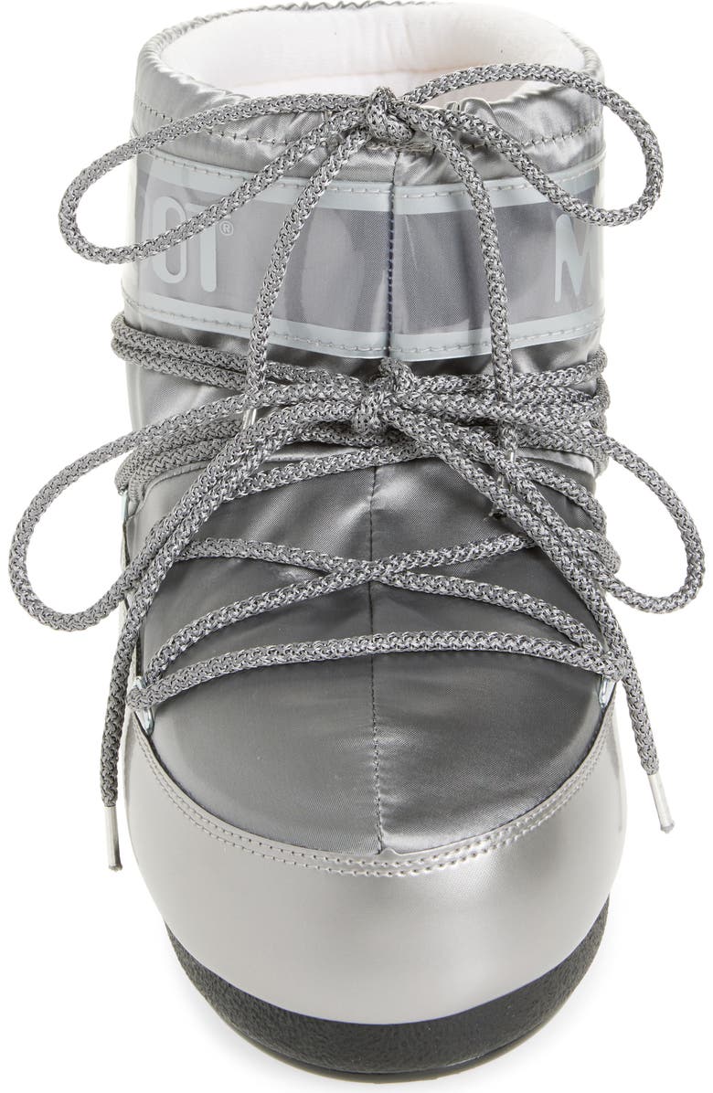 Moon Boot<sup>®</sup> Kids' Icon Low Glance Boot, Alternate, color, Silver