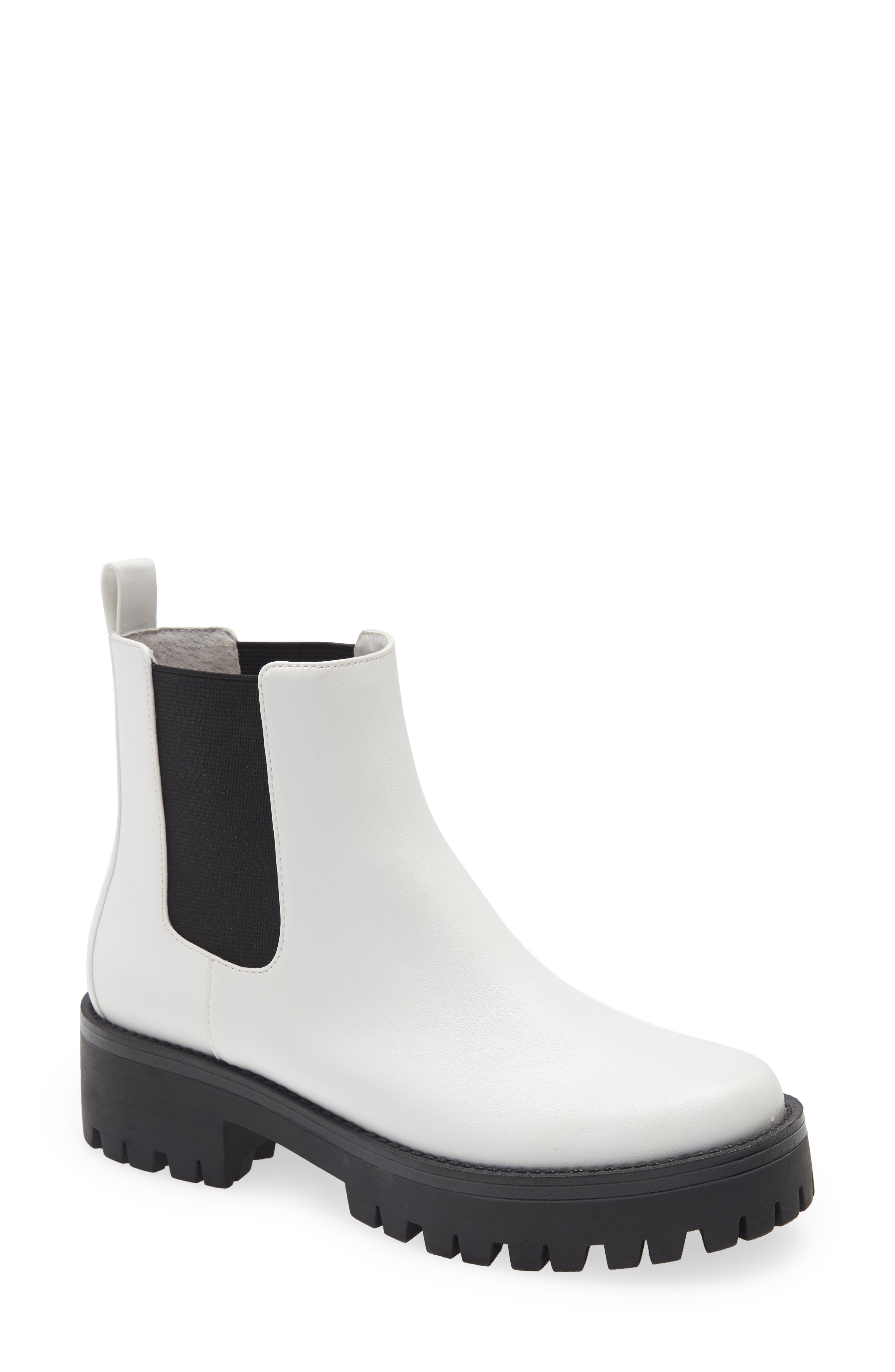 Kora Lug Chelsea Boot, Main, color, WHITE