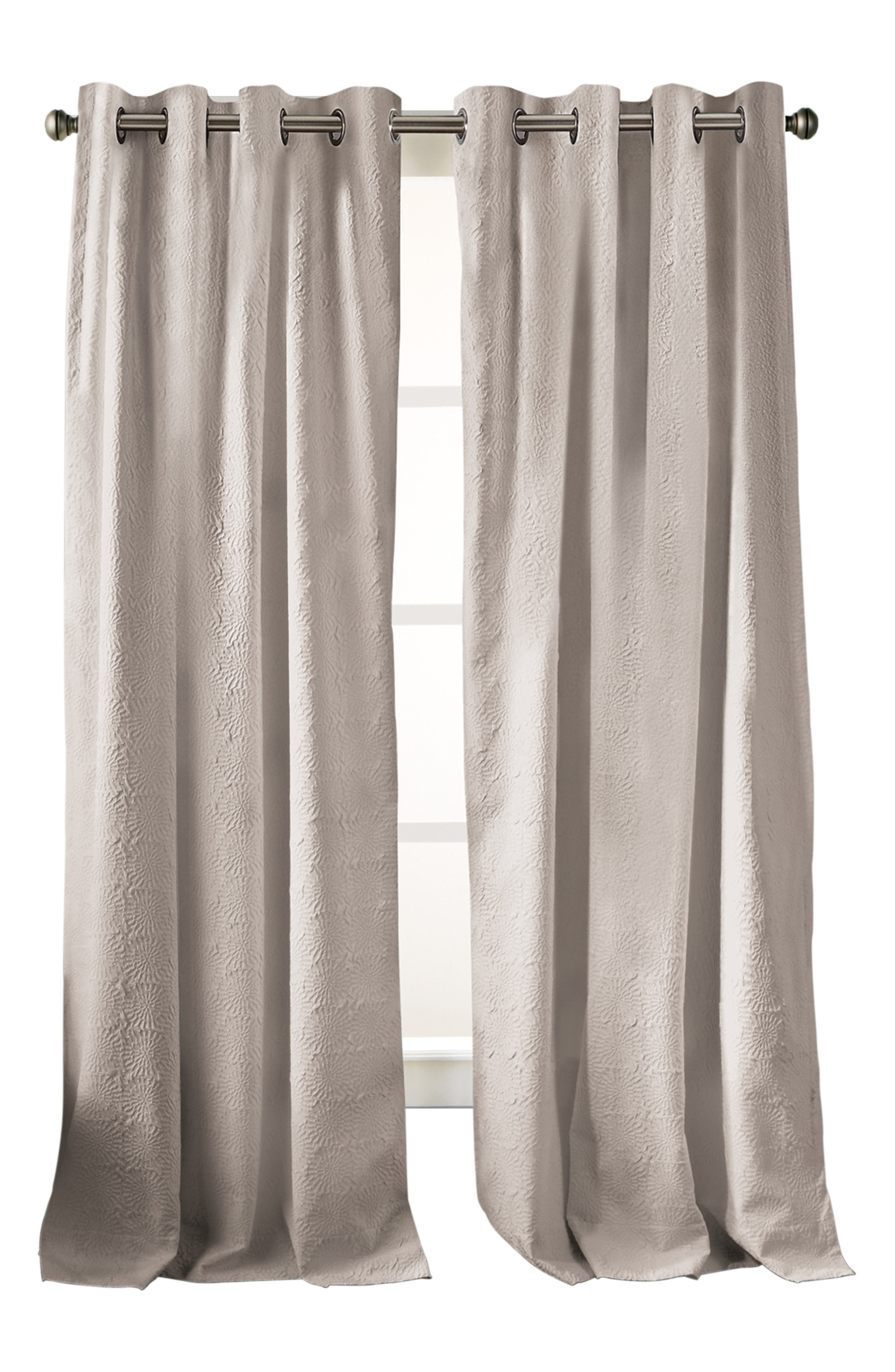 DKNY Chrysanthemum Floral Grommet Curtains in Taupe 