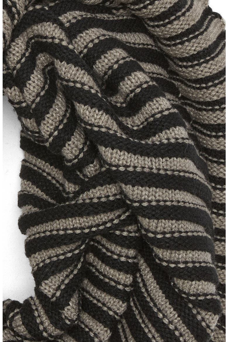 Plaited Rib Stripe Infinity Scarf, Alternate, color, HEATHER GREY