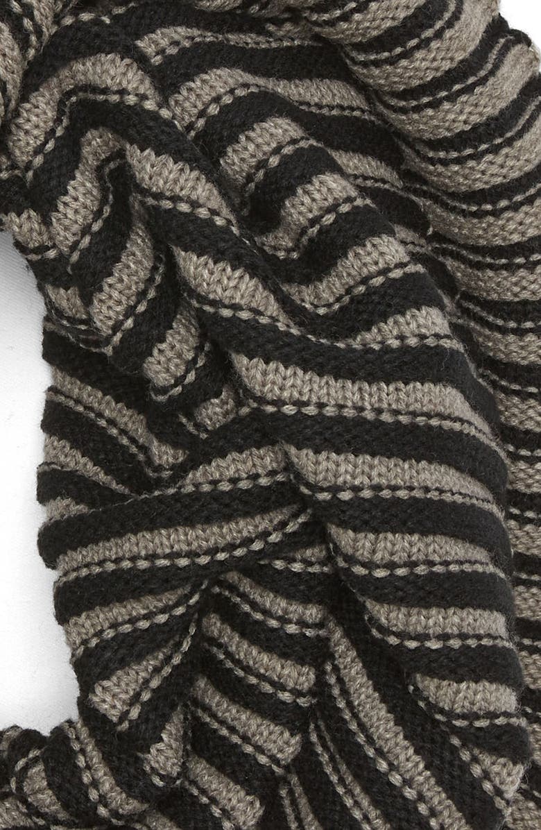 Rebecca Minkoff Plaited Rib Stripe Infinity Scarf, Alternate, color, 