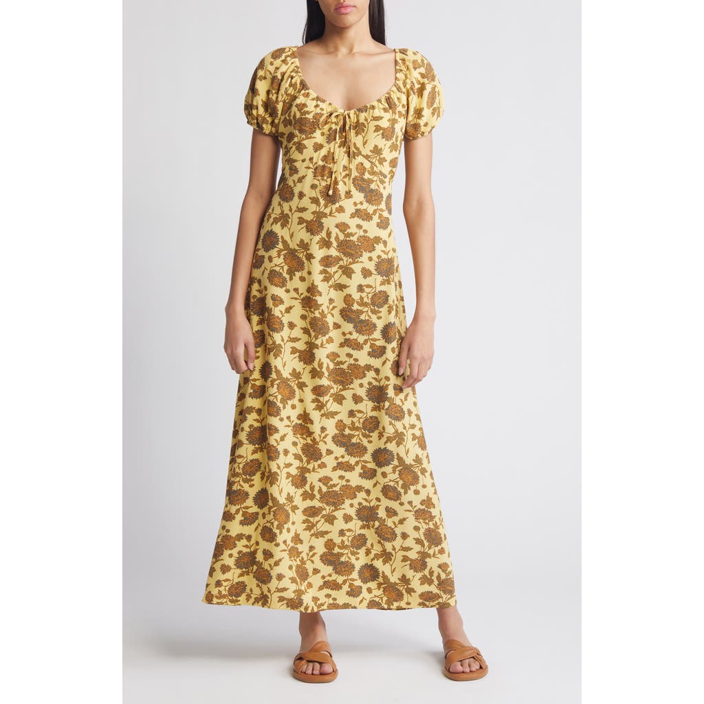 Treasure & Bond Floral Tie Front Maxi Dress