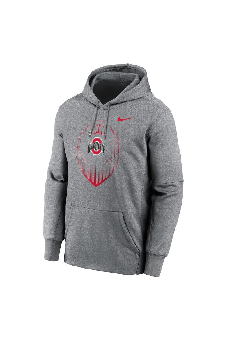 Men's Nike Heather Gray Ohio State Buckeyes Icon Football Performance Pullover Hoodie, Alternate, color, Heather Gray