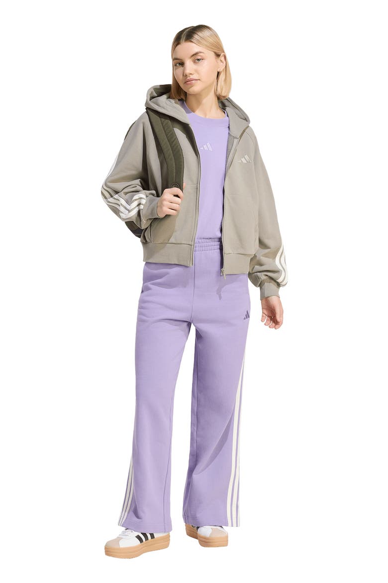 Adicolor Wide Leg 3-Stripes Track Pants, Alternate, color, MAGIC LILAC