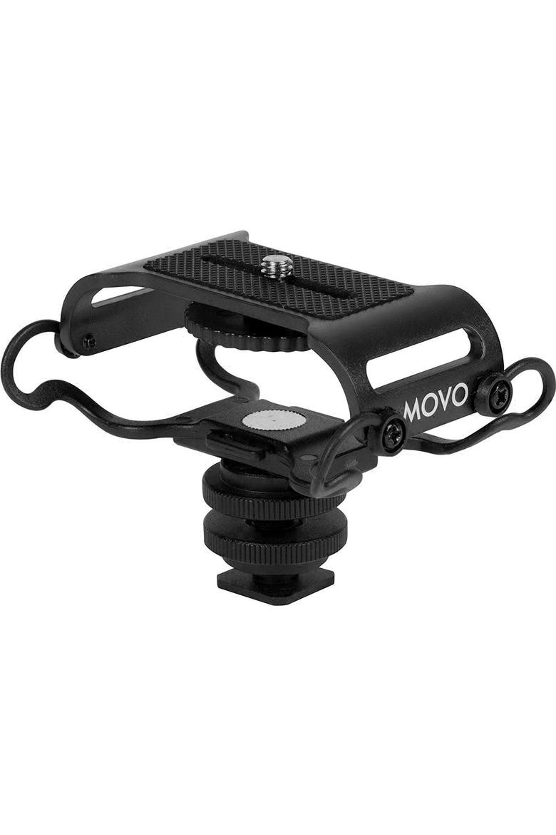 SMM5-B Universal Microphone and Portable Recorder Shock Mount - Fits The Zoom H4n, H5, H6, Tascam DR-40, DR-05, DR-07 with 1/4 Mounting Screw, Main, color, Black