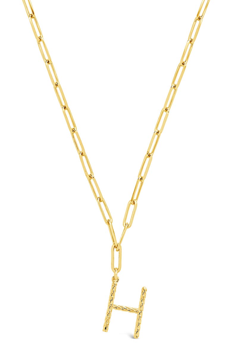 Rhodium Plated Braided Initial Pendant Necklace, Alternate, color, GOLD-H