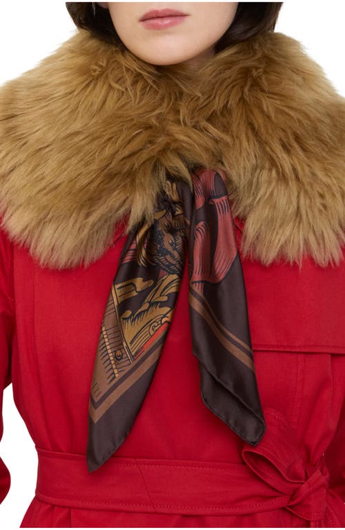 Burberry Scarf Trim Shearling Collar In Multi