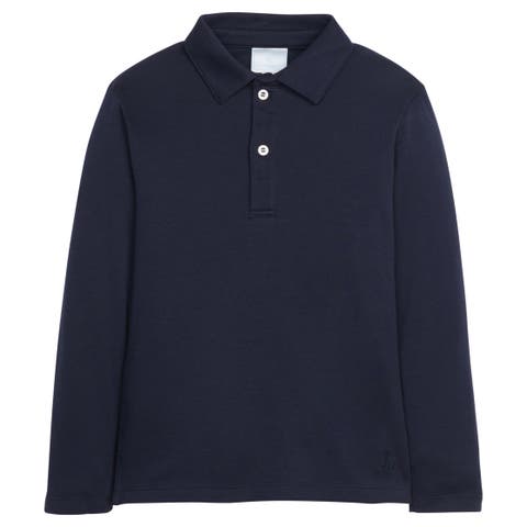 Kids' Solid Long Sleeve Polo (Toddler, Little Kid & Big Kid)