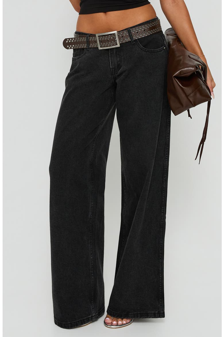 Picco Ultra Low Rise Wide Leg Jeans, Main, color, WASHED BLACK