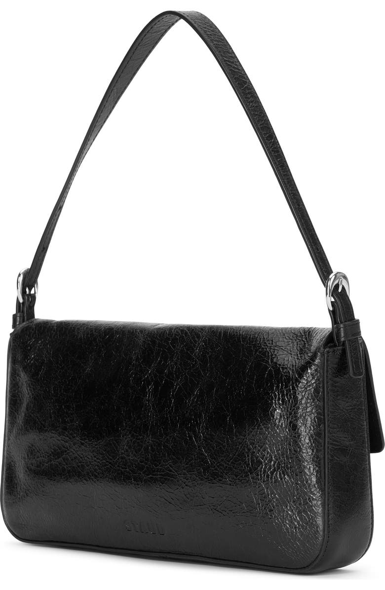 STAUD Harlow Leather Shoulder Bag, Alternate, color, Black