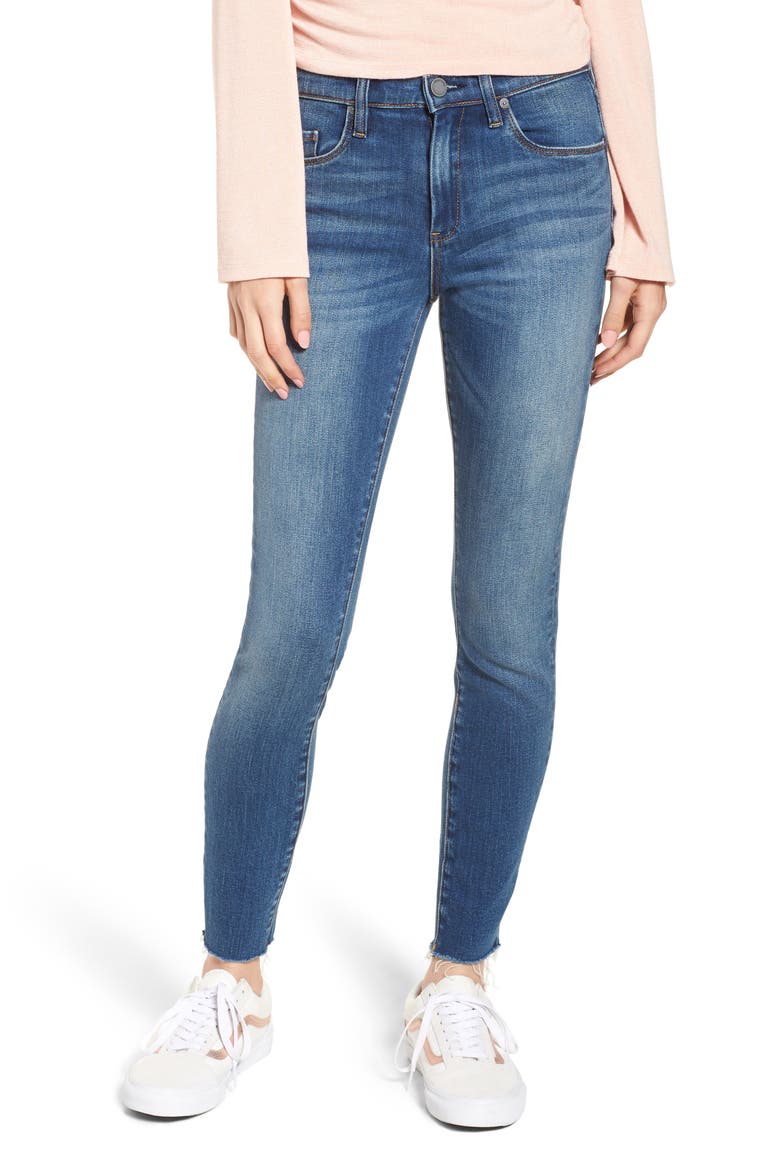 The Great Jones Raw Hem Skinny Jeans, Main, color, ONE SHADE UP MED WASH
