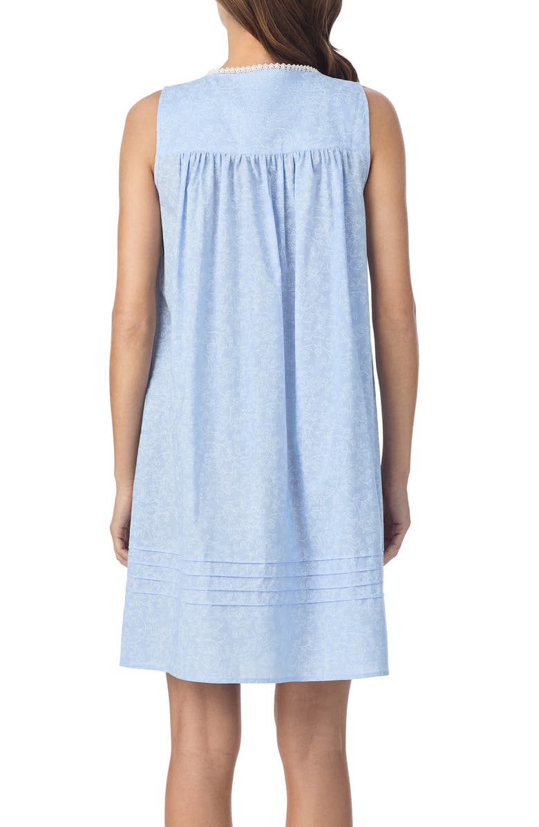 Eileen West Sleeveless Short Cotton Lawn Nightgown, Alternate, color,
