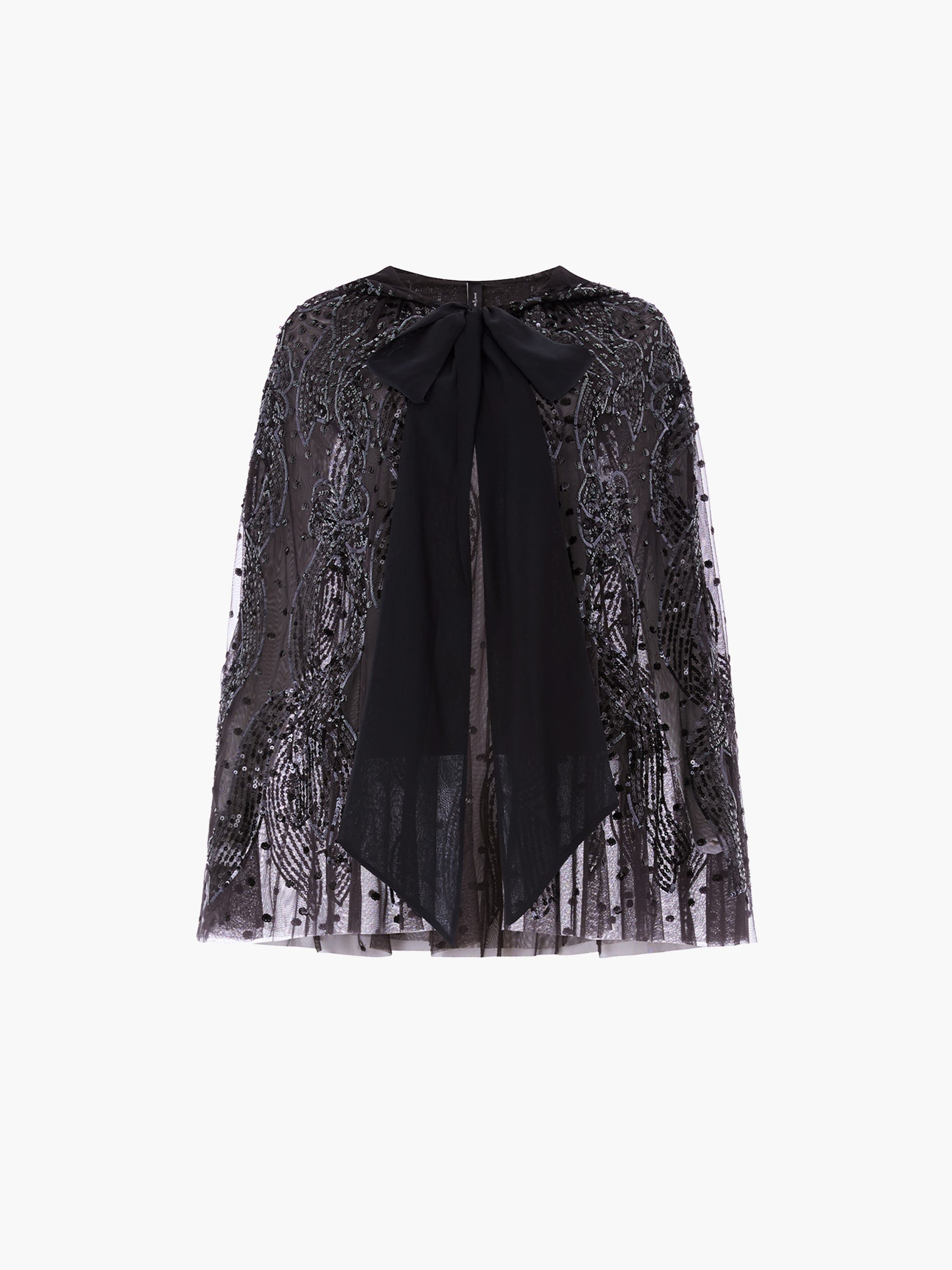 Sequin Ribbon Hooded Cape - image 2