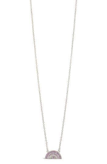 Sterling Forever Shades Of Rainbow Cubic Zirconia Pendant Necklace In Silver
