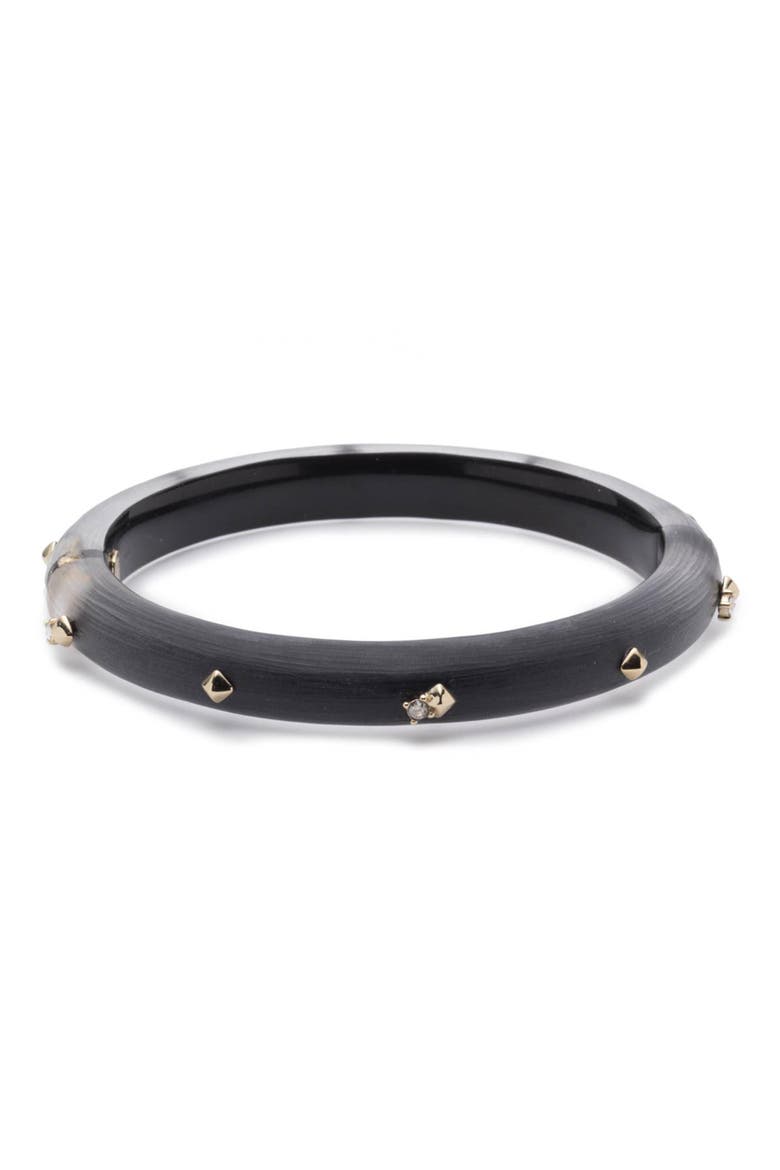 Essentials Golden Stud Hinge Bangle, Alternate, color, BLACK