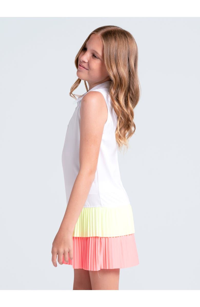 Lucky in Love Girls Match Pleat Polo Dress, Alternate, color, White