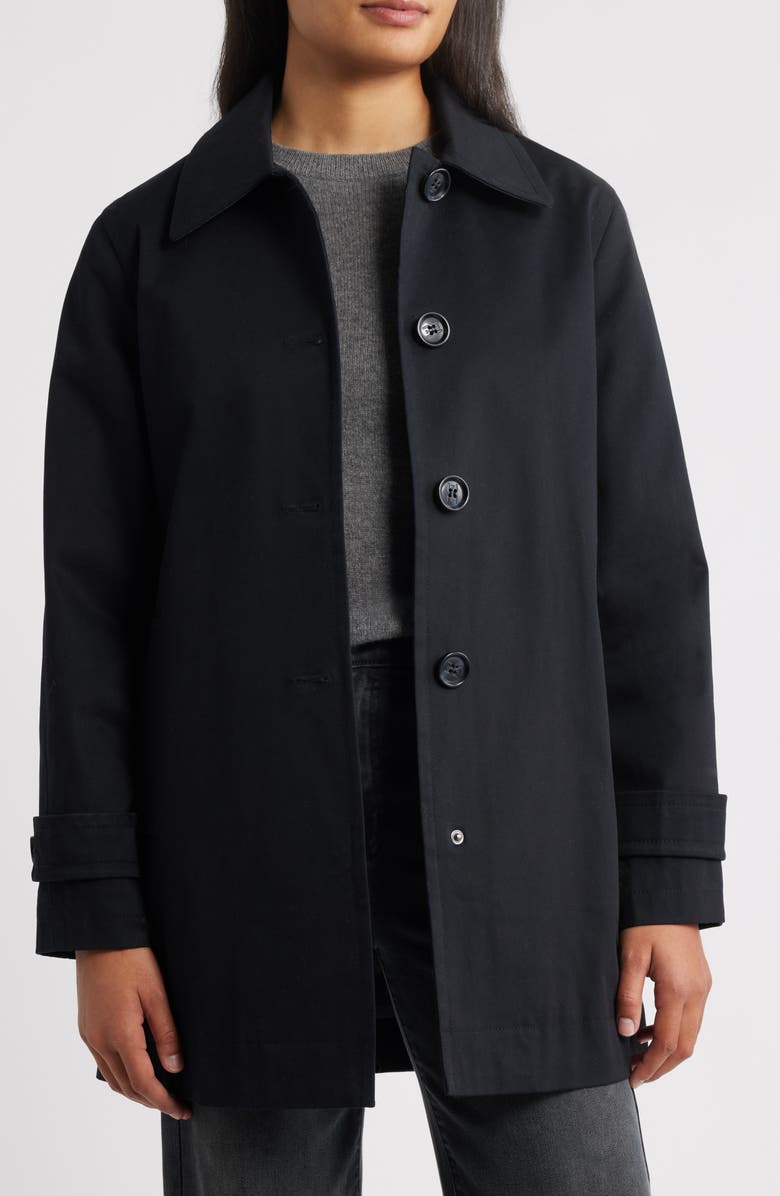 Sam Edelman Water Repellent Rain Jacket, Alternate, color, Black