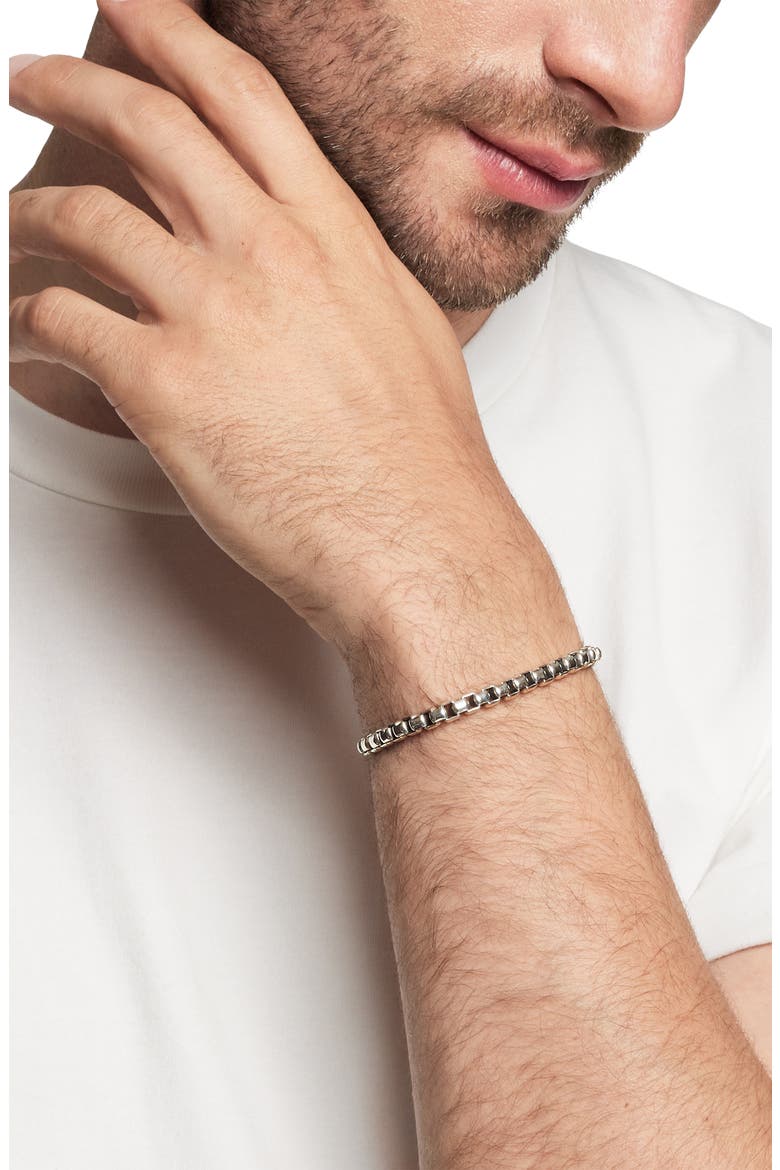 Men's Large Box Chain Link Bracelet, 5mm, Alternate, color, SILVER