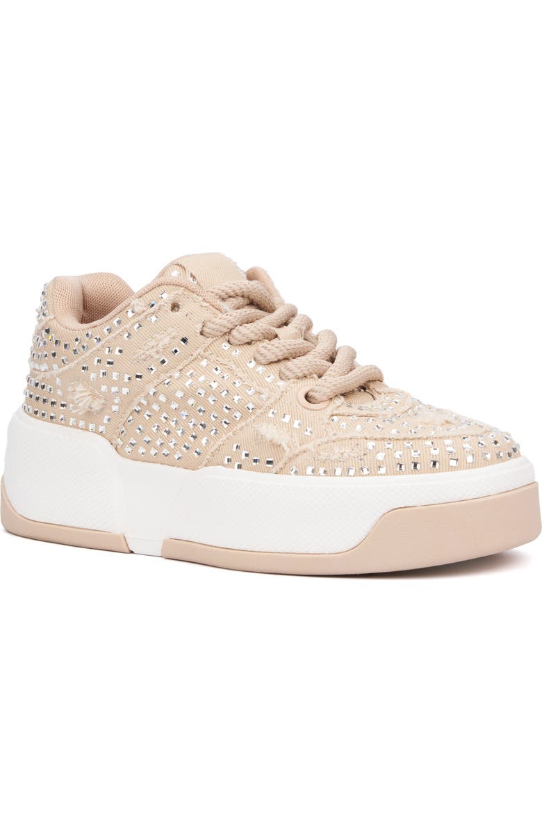 OLIVIA MILLER Lunar Rays Rhinestone Sneaker, Main, color, Tan