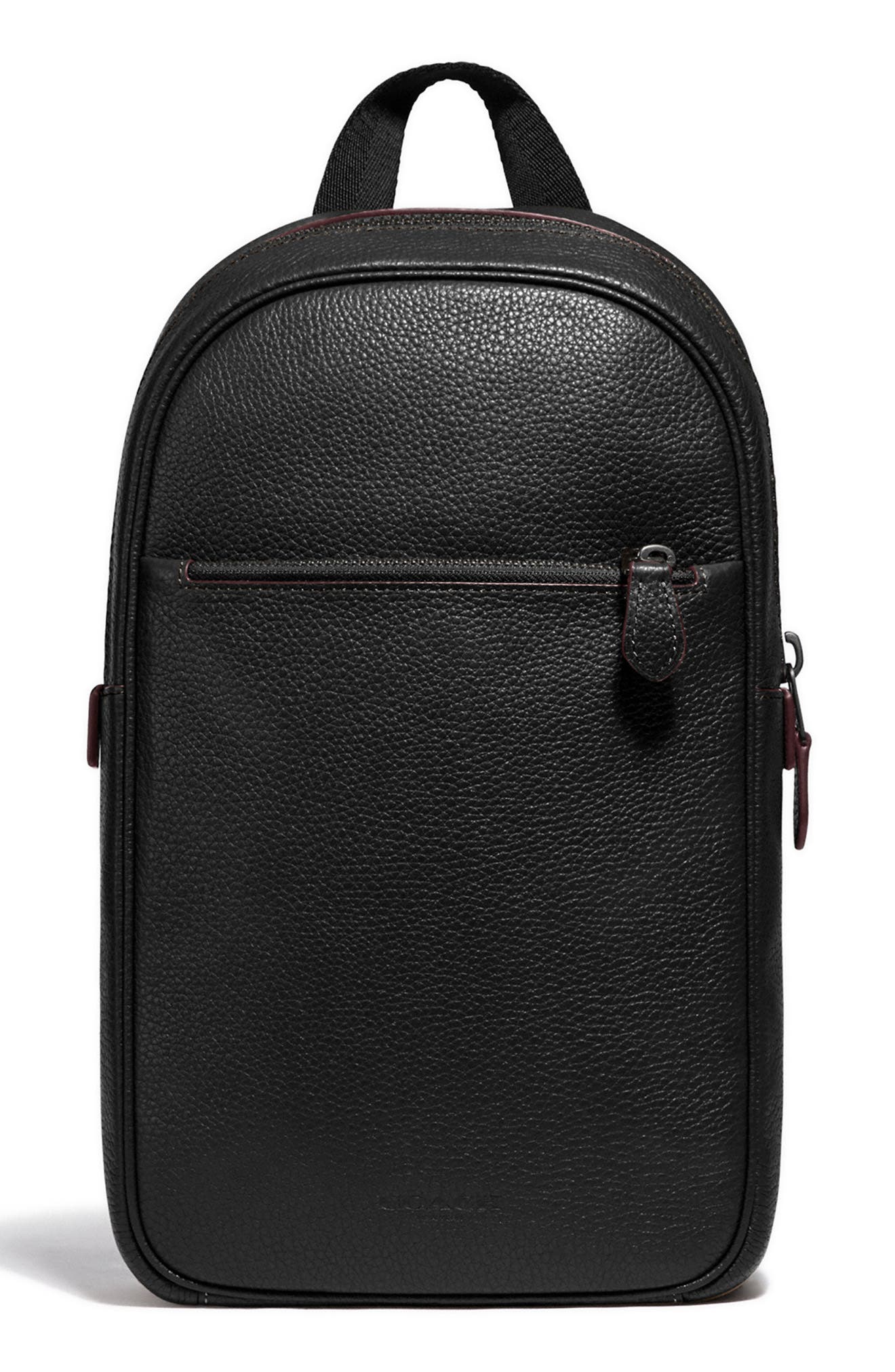 COACH Metropolitan Leather Sling Backpack, Main, color, 