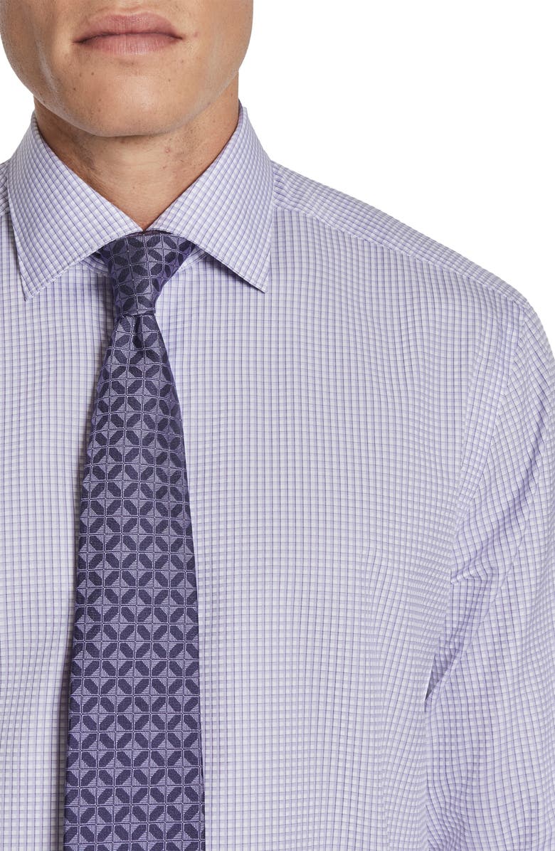 Jack Victor Arsenio Windowpane Cotton Twill Dress Shirt, Alternate, color, Lilac