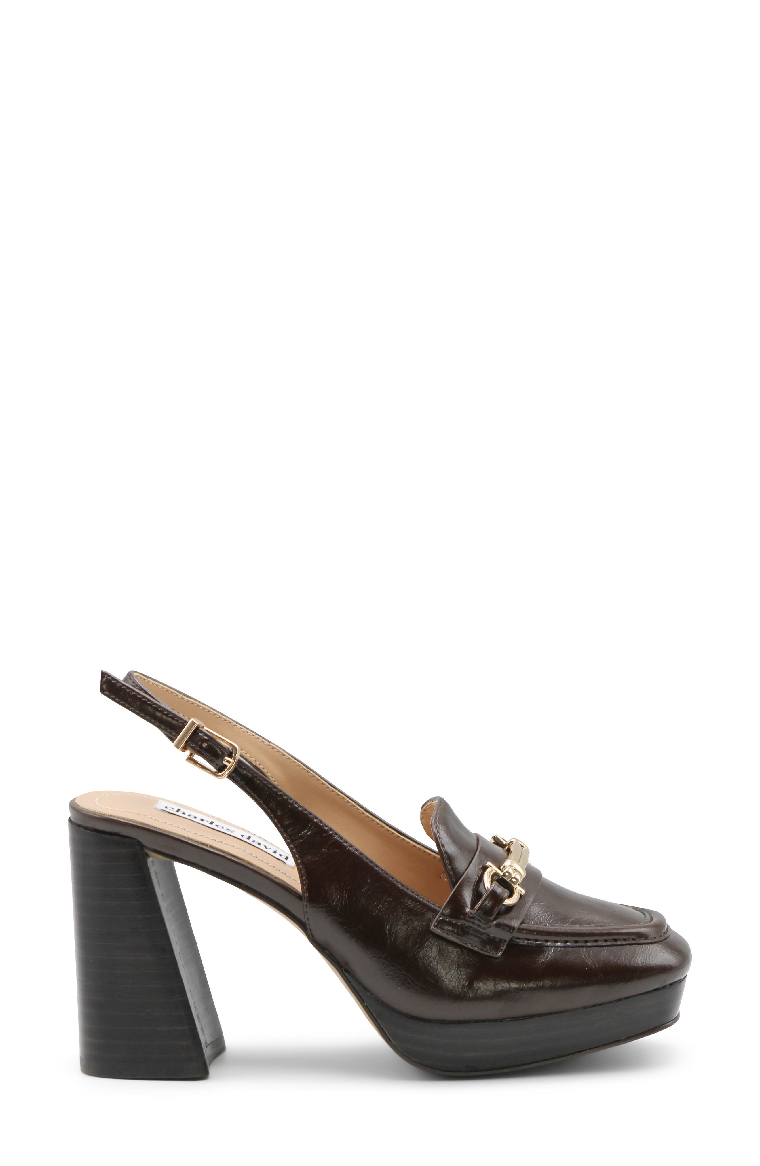 Nicko Faux Leather Slingback Pump, Alternate, color, DK BROWN-SM