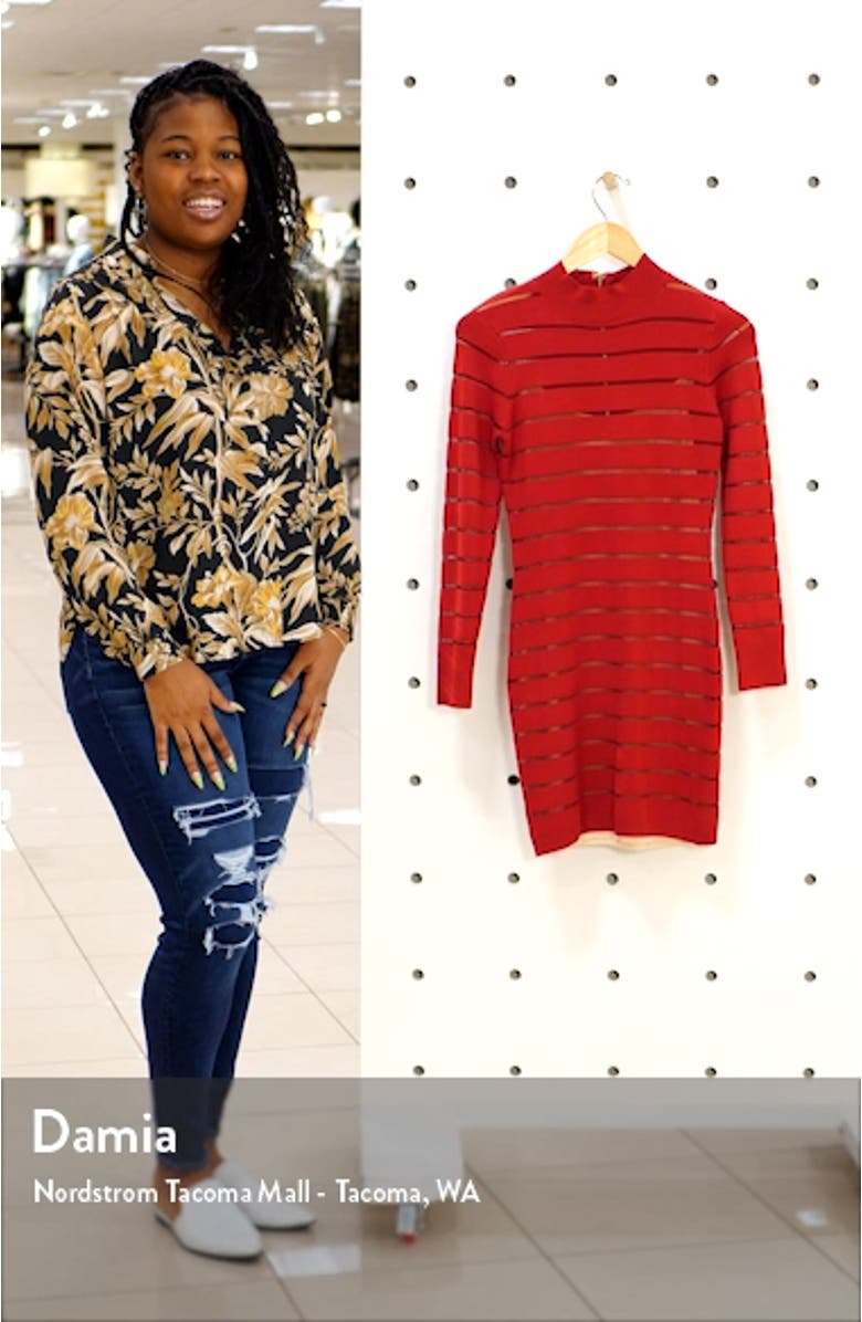 Mock Neck Long Sleeve Sweater Dress, sales video thumbnail