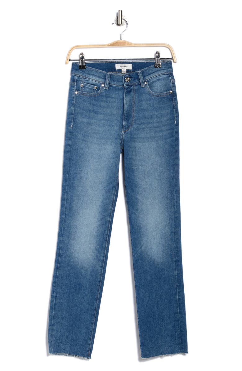 JASON WU Raw Hem Straight Leg Jeans, Alternate, color, Palm Springs Blue